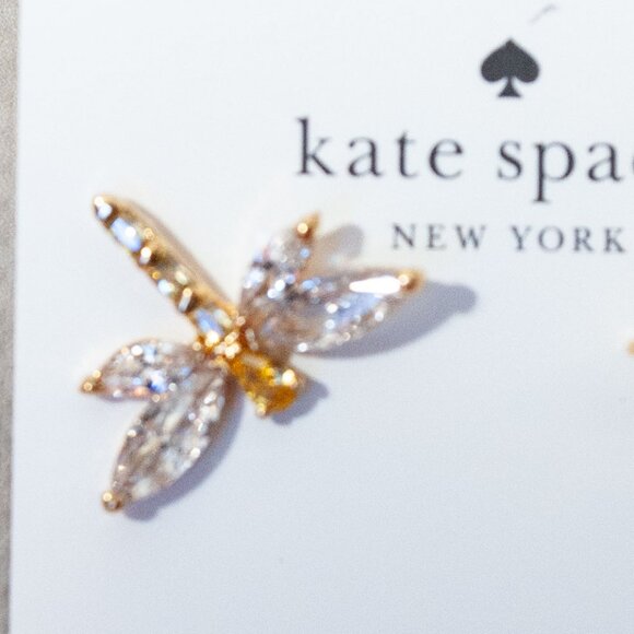 NWT kate spade Dragonfly Post Earrings - Cubic Zirconia in Goldtone - Picture 4 of 8